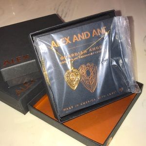 NWT NEW Alex and Ani Guardian Angel necklace. Copper/gold with swarovski crystal